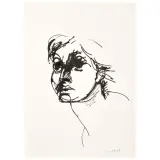 Ennio Morlotti, Portrait 1967 Indian, ink on paper
