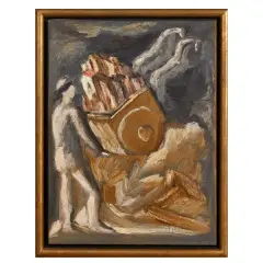 Carro 1988 by Roberto Barni, mixed media on canvas, offered Dec 2025