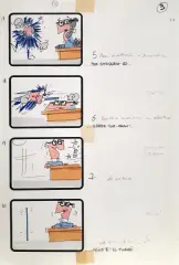 Story board by Bruno Bozzetto, mixed media on paper, offered Dec 2025