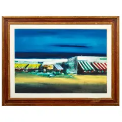 Salvatore Magazzini, Tende a Tunisi, oil on cardboard
