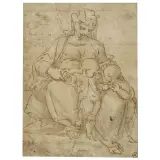 Luca Cambiaso, Madonna With Child And Saint John