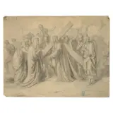 Tommaso Minardi, Christ Meets The Pious Women, black chalk