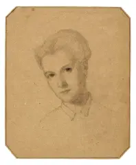 Female Portrait by Michele Rapisardi, black chalk, offered Nov 2025