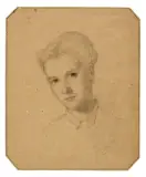 Michele Rapisardi, Female Portrait, black chalk