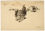 Soldiers Marching by Giovanni Fattori, pen and brown ink, offered Nov 2025