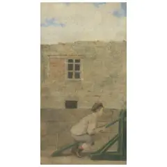 Adriano Cecioni, Childhood Games, watercolours
