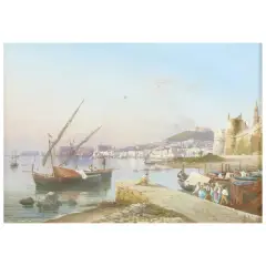 Guglielmo Giusti, Gulf Of Naples, bodycolour