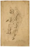 Giovanni Boldini, The Artist, black chalk