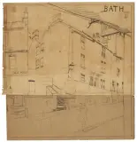 Telemaco Signorini, Through The Streets Of Bath, black chalk