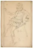 Telemaco Signorini, A Study Of A Seated Girl, black chalk