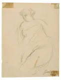 Vincenzo Gemito, Study For Female Figure, black chalk