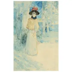 Henry Somm, L'Attente, watercolours
