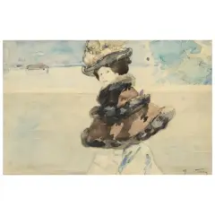 Henry Somm, Élégante, watercolours