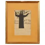 Lorenzo Viani, Sion - First Act, pen and brown ink