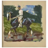 Gino DeFinetti, Officer On Horseback, tempere