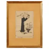 Lorenzo Viani, Sion - First Act, pen and brown ink