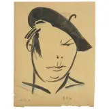 Uberto Bonetti, Self-Portrait, watercolours