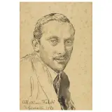 Vincenzo Gemito, Portrait Of Giuseppe Falchi, black chalk