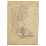 Giuseppe Raggio, Nomad With Camel, black chalk
