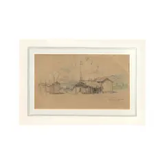 Forte Dei Marmi by Emilio Mazzoni Zarini, black chalk and pastels, offered Nov 2025