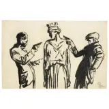 Enrico Sacchetti, a) ITALY UNDER THREAT, black chalk