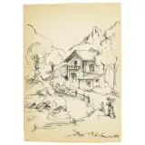 Pietro Annigoni, Mountain Landscapes, pair of drawings
