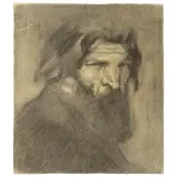 Enrico Sacchetti, a) SELF-PORTRAIT, black chalk