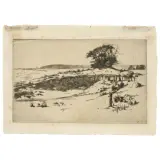 Francis Seymour Haden, View Of Suffolk, etching and drypoint