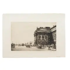 Francis Dodd, Somerse From Waterloo Bridge, etching and drypoint