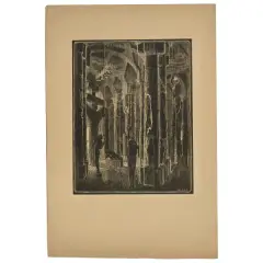 Inside A Cathedral by František Kobiliha, lithography, offered Nov 2025