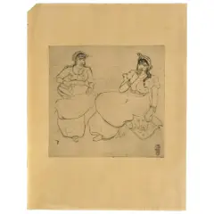 Moses Levy, Two Arab Women, etching