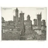 Benvenuto Maria Disertori, Towers Of San Gimignano, etching