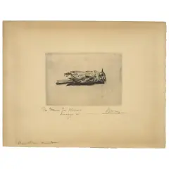 Anselmo Bucci, Dead Bird, etching and drypoint