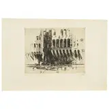 Alonzo C. Webb, Arcades On The Arno, etching and drypoint