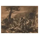 The Death Of Judas by Pietro Annigoni, pen, offered Nov 2025