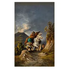 Consalvo Carelli, Vesuvius, oil on panel