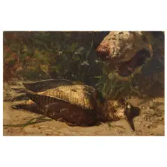 Filippo Palizzi, Dog And Woodcock, oil on canvas