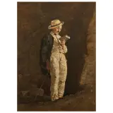 Giuseppe Abbati, A Man Reading, oil on cardboard