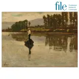 Silvestro Lega, On The River, oil on canvas