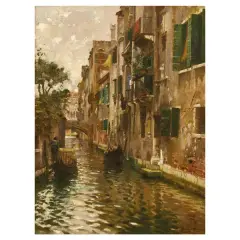 Rubens Santoro, A View Of Venice, oil on canvas
