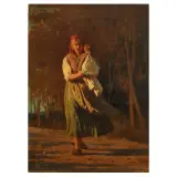Vincenzo Cabianca, Peasant Woman With Child In Her Arms