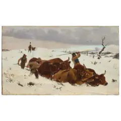 Stefano Bruzzi, Tracked Through The Snow, oil on canvas