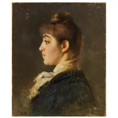 Vittorio Matteo Corcos, Female Portrait In Profile