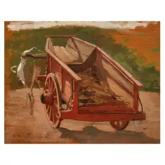 Il Carretto Rosso by Eugenio Cecconi, oil on tavoletta, offered Nov 2025