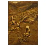 Michele Cammarano, The Sheep Shearing, oil on canvas