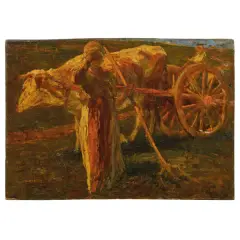 Giuseppe Graziosi, Peasant Woman, oil on cardboard