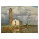 Beppe Ciardi, The Church Of Tessera, oil on canvas