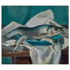 Fish by Oscar Ghiglia, oil on canvas, offered Nov 2025