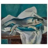 Oscar Ghiglia, Fish, oil on canvas