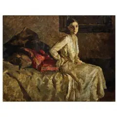 Portrait In White by Giulio Salti, oil on canvas, offered Nov 2025